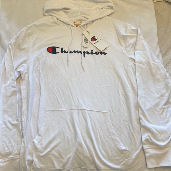 Men’s White Champion Hoodie NWT - Picture 2 of 3